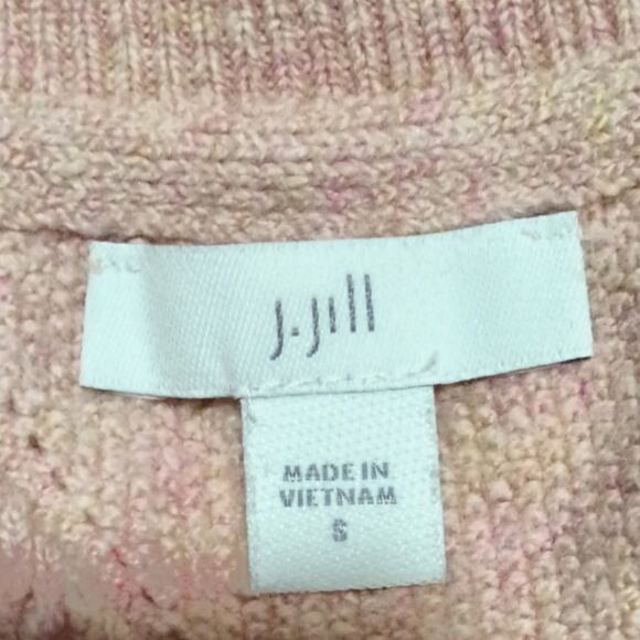 J. Jill Diamond Cable Knit Tunic Sweater light pink long line size S 229721 - Picture 2 of 5